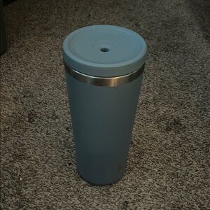 Stainless Steel Blue Travel Mug with no straw